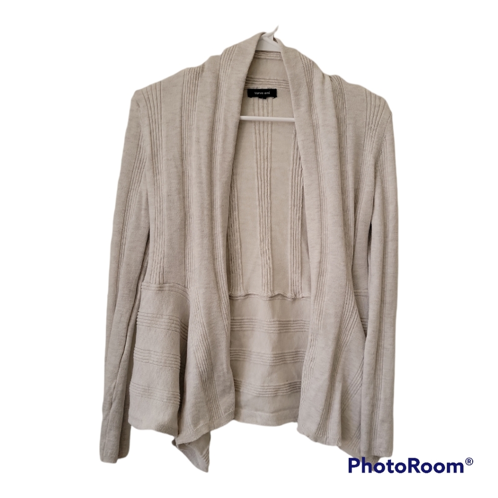Verve Ami Open Front Waterfall Cardigan Sweater Small